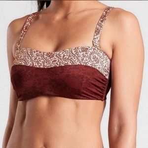 Athleta Aqualuxe Batik Bandeau Bikini Top, small, NWT